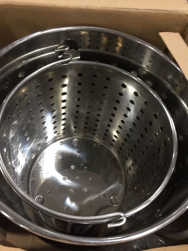 Photo 3 of CONCORD 42 QT Stainless Steel Stock Pot w/ Basket. Heavy Kettle. Cookware for Boiling (42)
