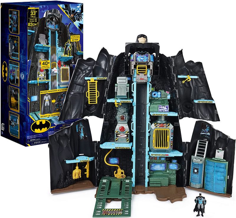 Photo 1 of DC Comics Batman, Bat-Tech Batcave, Giant Transforming Playset with Exclusive 4” Batman Figure and Accessories, Kids Toys for Boys Aged 4 and Up
