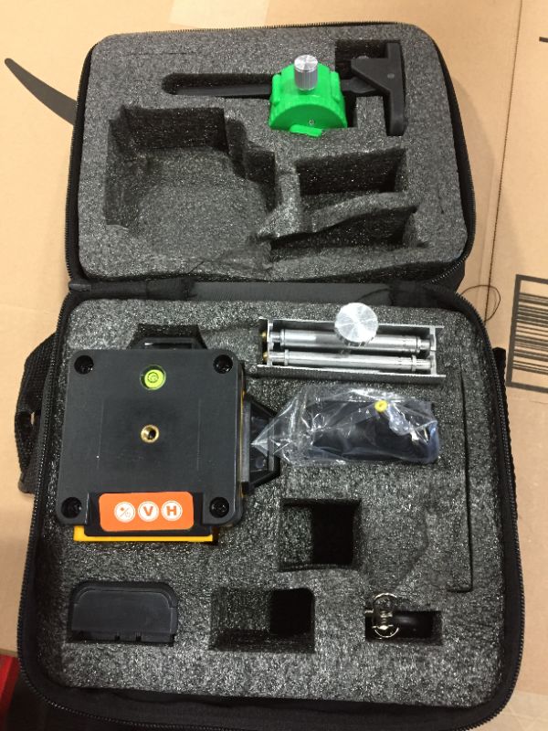 Photo 1 of 16 Lines 4D Laser Level Self-Leveling 4x360 Horizontal & Vertical Cross line Rechargeable line Laser Green Beam Magnetic Lifting Base for Indoor Outdoor 13 pcs Set
