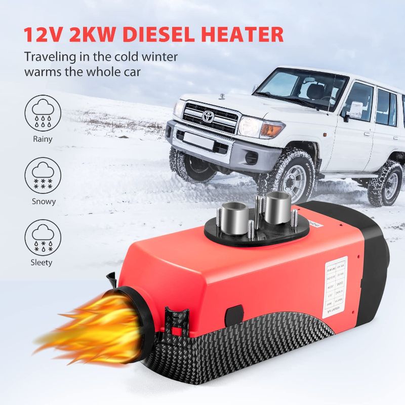 Photo 1 of 2KW 12V Car Air Diesel Parking Heater Kit w/Remote Control LCD Display,10L Tank,Muffler,Wireless Remote Control,Fast Heating Defrost Defogger for Shop,Home,RV,Boat
