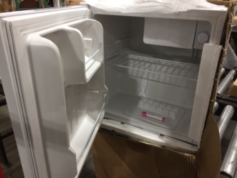 Photo 3 of FRIGIDAIRE EFR107-WHITE 1.6 Cu Ft Compact Dorm Fridge with Dry Erase Board, White
