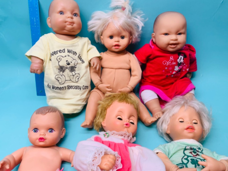 Photo 1 of 802508…6 vintage baby dolls- some eyes  close