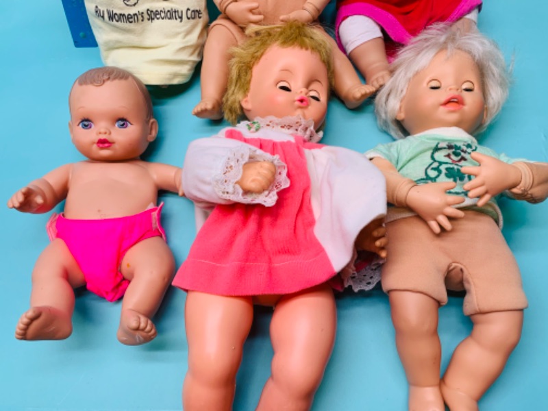 Photo 2 of 802508…6 vintage baby dolls- some eyes  close