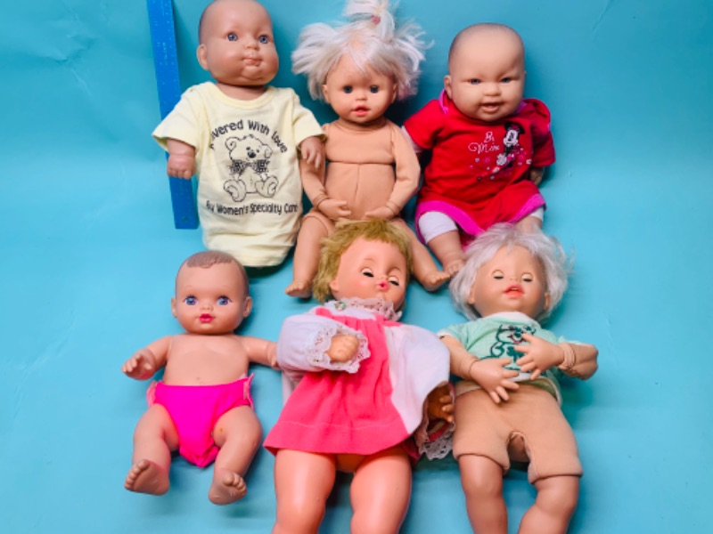 Photo 3 of 802508…6 vintage baby dolls- some eyes  close