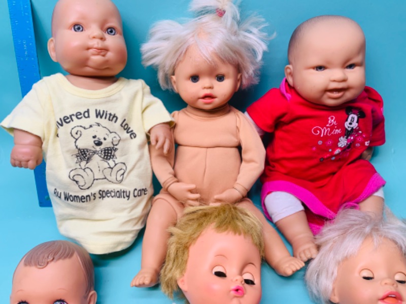 Photo 4 of 802508…6 vintage baby dolls- some eyes  close