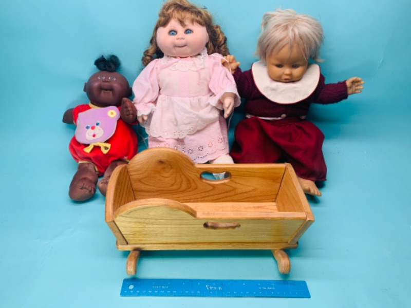 Photo 1 of 802518…vintage baby dolls and wood crib 