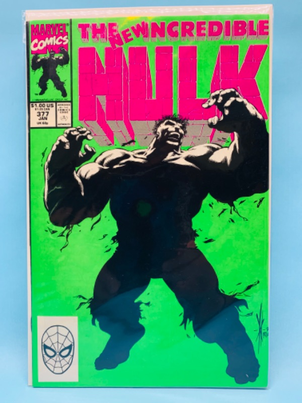 Photo 1 of 802529… The new Incredible Hulk comic 377 in plastic sleeve