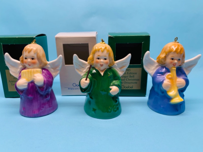 Photo 1 of 802536…3 Goebel angel bell ornaments in boxes W Germany 