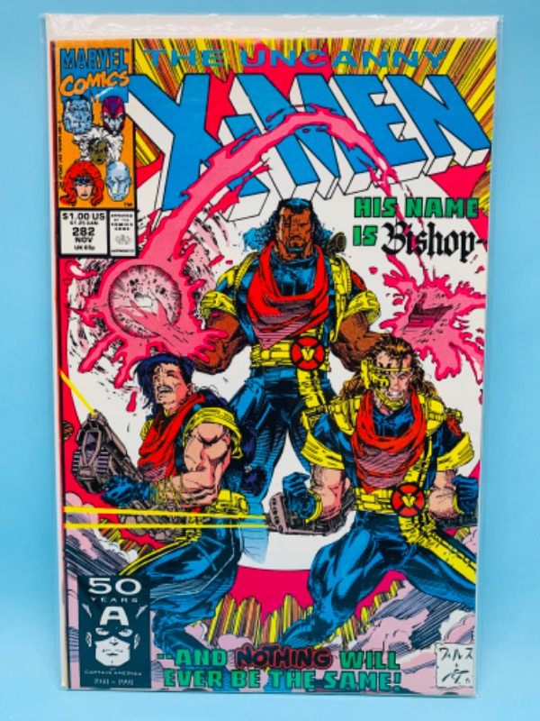 Photo 1 of 802572…1st appearance of Bishop uncanny X-men comic 282 in plastic sleeve 