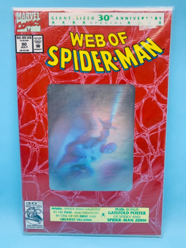 Photo 1 of 802573…Spider-Man comic 90 hologram 30th anniversary in plastic sleeve 