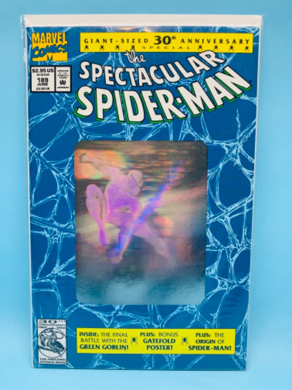 Photo 1 of 802576…Spider-Man comic 189 hologram 30th anniversary in plastic sleeve 