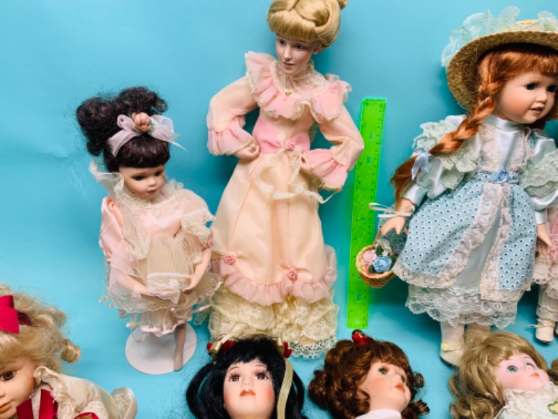 Photo 4 of 802606…12 vintage dolls- most porcelain - one is wind up