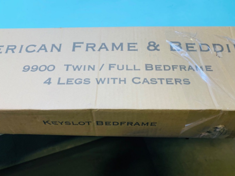 Photo 4 of 802608…twin/ full metal bed frame with four legs and casters in box 