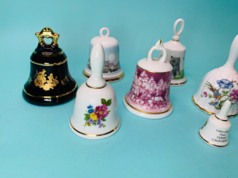 Photo 4 of 802628…9 collectible bells - one 22K gold trim, England, Germany, Portugal, Japan 
