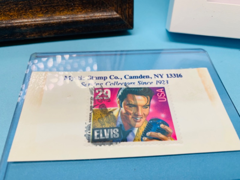 Photo 3 of 802649…Elvis Presley framed stamps and postcard 