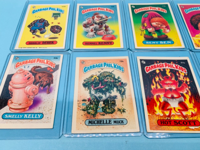 Photo 2 of 802655… 8 vintage garbage pail kids sticker cards in hard plastic sleeves 