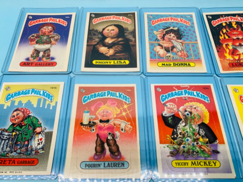 Photo 2 of 802657… 8 vintage garbage pail kids sticker cards in hard plastic sleeves 