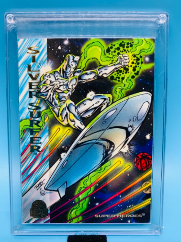 Photo 1 of 802662…marvel universe silver surfer gold foil card 155 in hard plastic case 