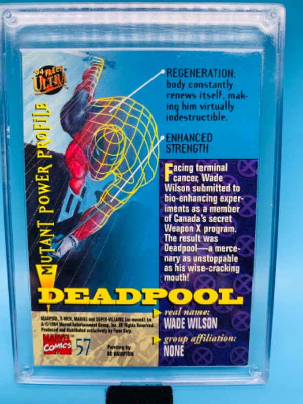 Photo 2 of 802664…fleer ultra Deadpool card 57  in hard plastic case 