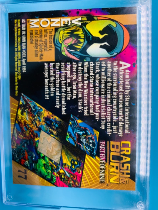 Photo 2 of 802665…marvel universe venom crash and burn card 77 in hard plastic case 