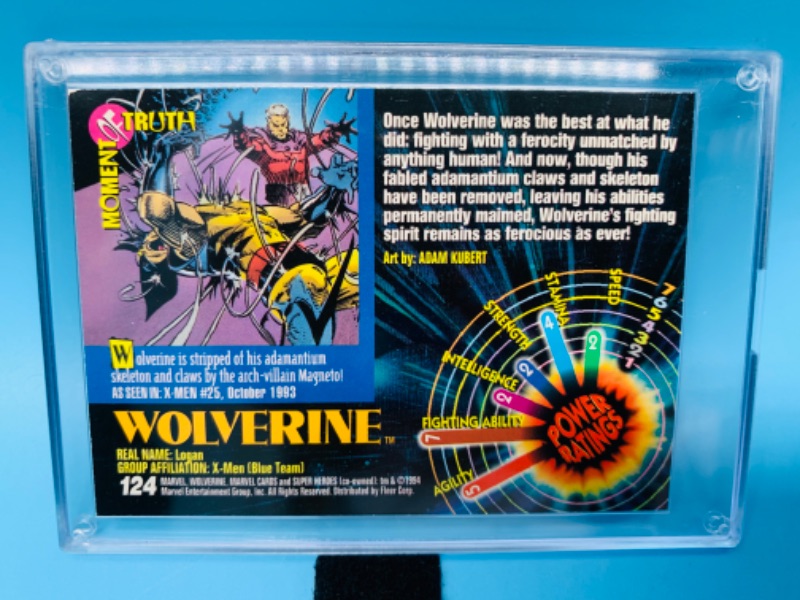 Photo 2 of 802668…marvel universe Wolverine card 124 in hard plastic case