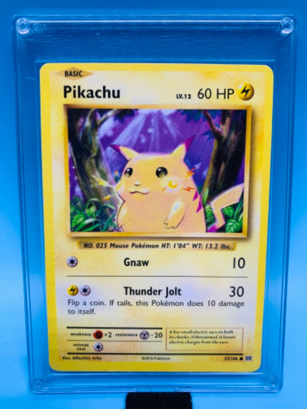Photo 1 of 802672…Pokémon pikachu 35/108 in hard plastic case 