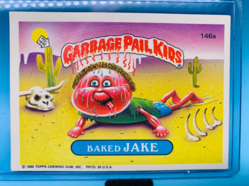 Photo 1 of 802674…vintage garbage pail kids sticker card baked jake in hard plastic sleeve 