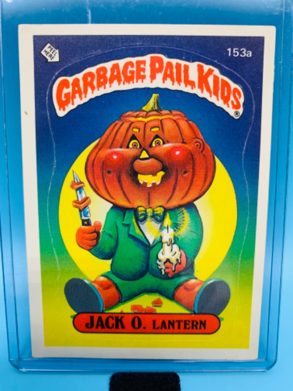 Photo 1 of 802675…vintage garbage pail kids sticker card jack O. Lantern in hard plastic sleeve 