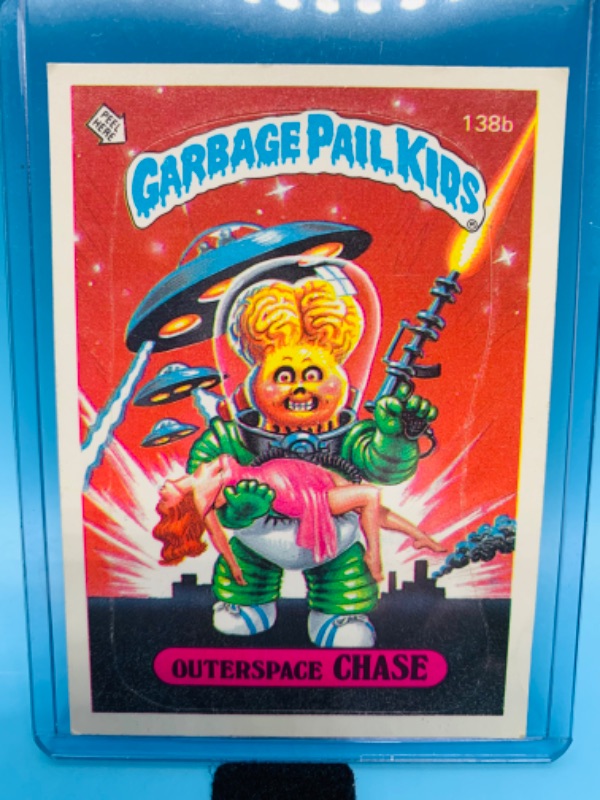 Photo 1 of 802677…vintage garbage pail kids sticker card outerspace chase in hard plastic sleeve