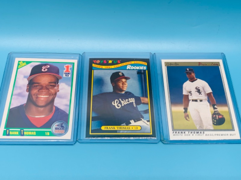 Photo 1 of 802680…3 Frank Thomas trading cards in hard plastic sleeves
