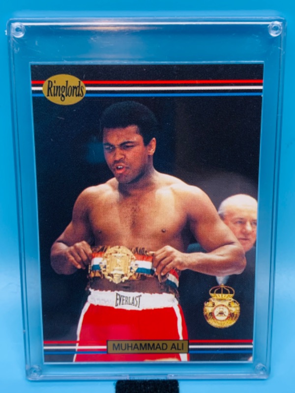 Photo 1 of 802682…ringlords Muhammad Ali card 40 in hard plastic case 