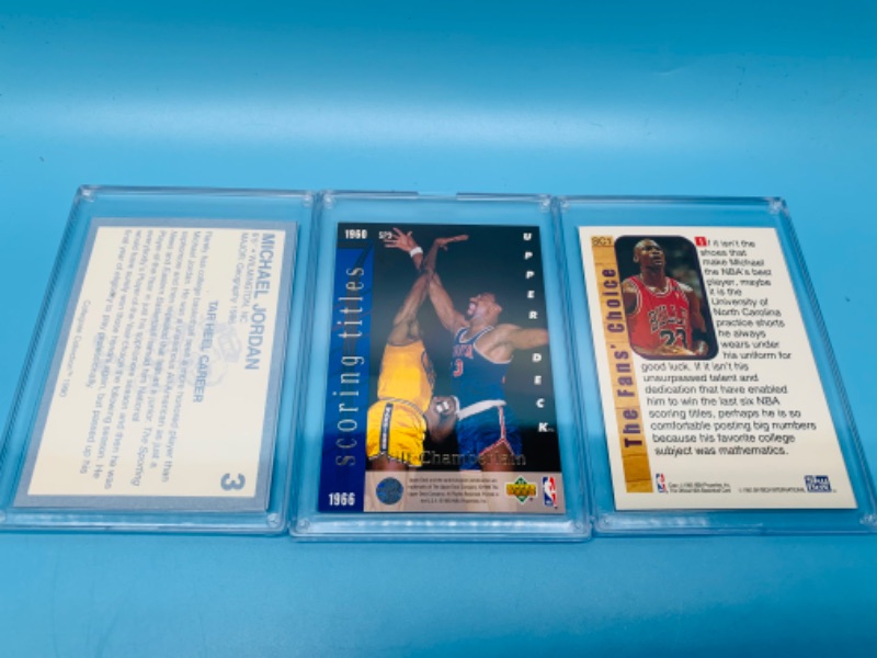 Photo 2 of 802685…3 Michael Jordan trading cards in hard plastic cases 