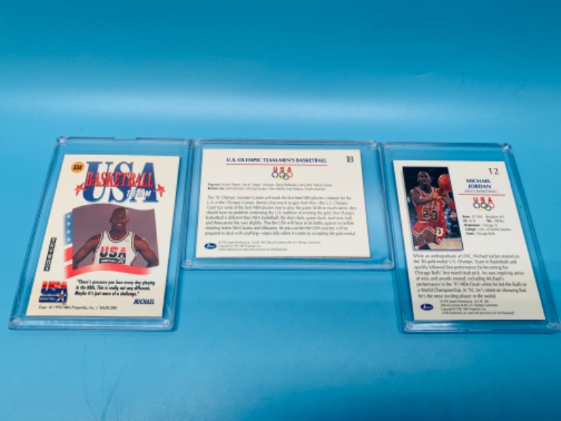 Photo 2 of 802686…3 US Olympic cards featuring Michael Jordan in hard plastic cases