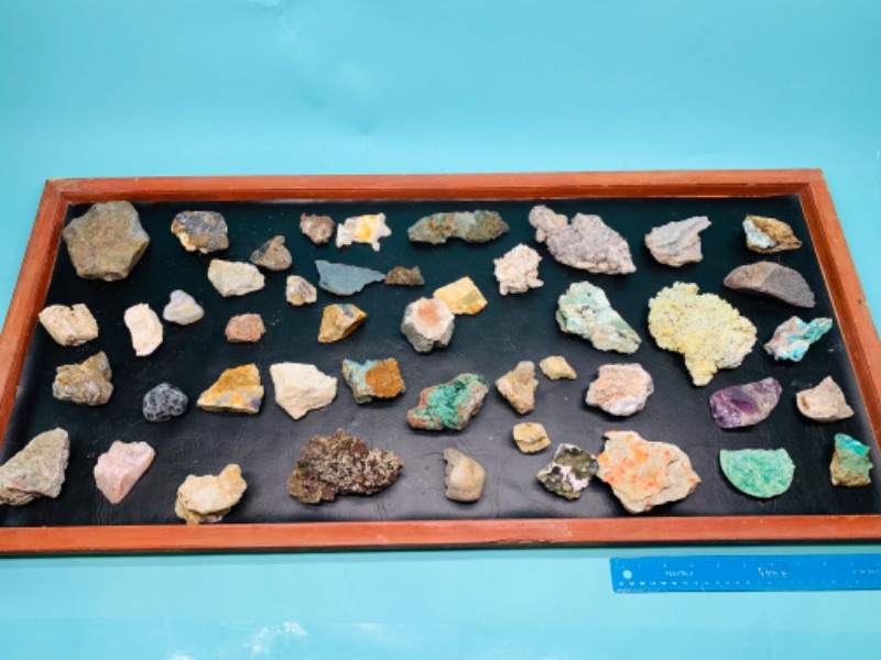 Photo 1 of 802691…xxlarge display with 45+ Gemstones, geodes, crystals, and rocks includes  case and glass cover 3 foot x 17” case 