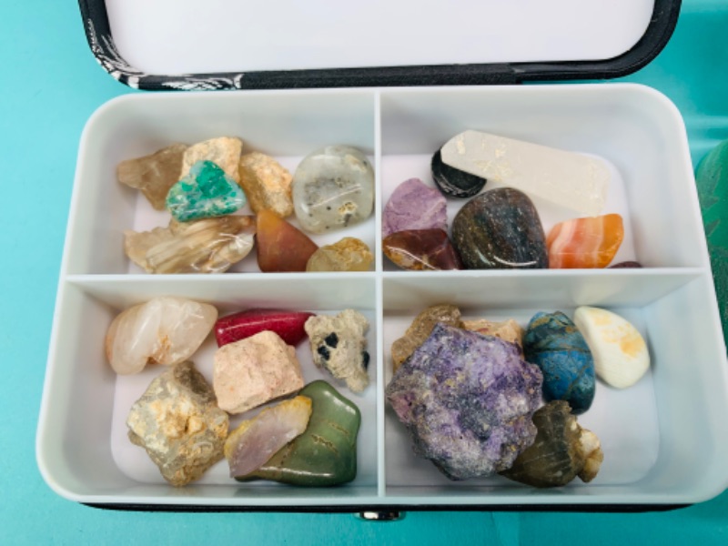 Photo 4 of 802694…two small boxes of gem stones, crystals, and geodes 