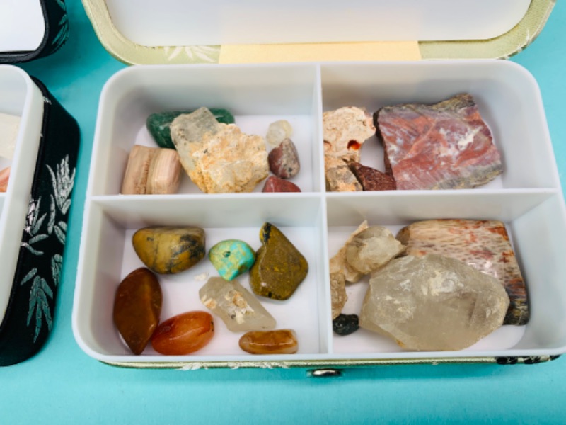 Photo 2 of 802694…two small boxes of gem stones, crystals, and geodes 