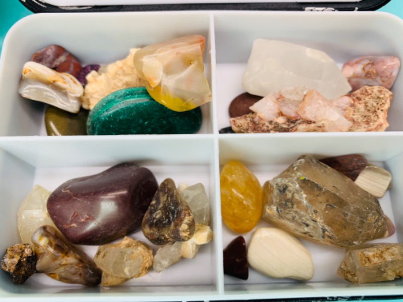 Photo 2 of 802696…2 small boxes of gem stones, crystals, and geodes 