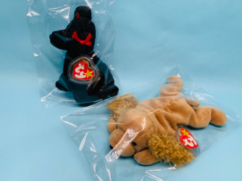 Photo 1 of 802720… 2 TY beanie babies in plastic bags 