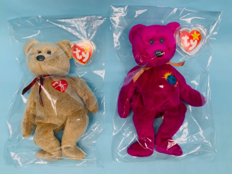 Photo 1 of 802721… 2 TY beanie babies in plastic bags 