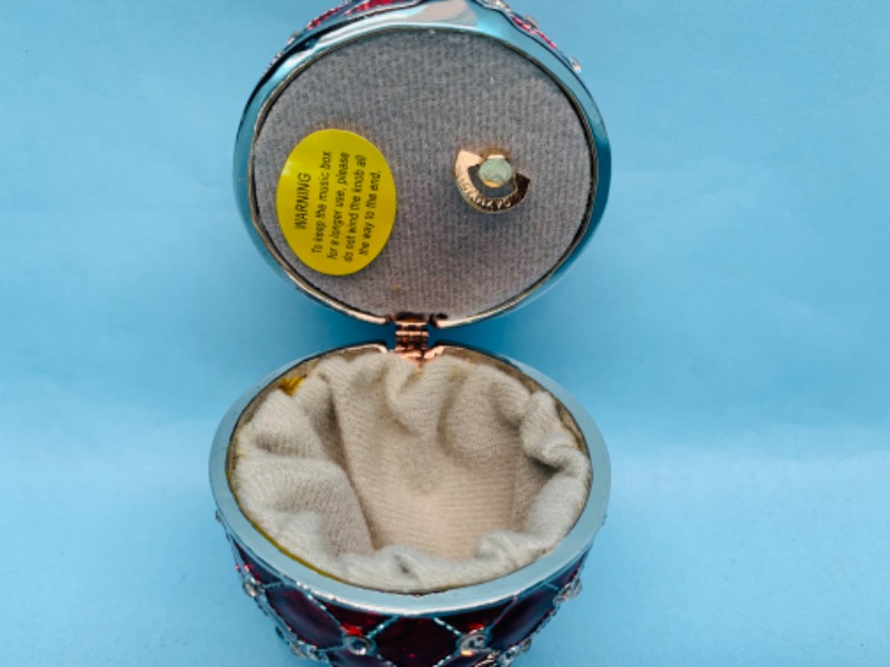 Photo 2 of 802737… 4” impulse jeweled and crystal enamel hinged musical trinket box in box 