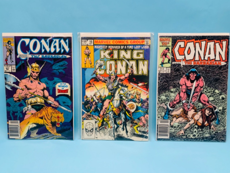 Photo 1 of 802780…3 vintage Conan comics in plastic sleeves 