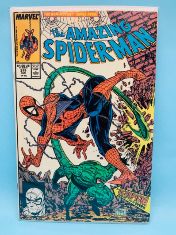 Photo 1 of 802786… The amazing Spider-Man comic 318 in plastic sleeve