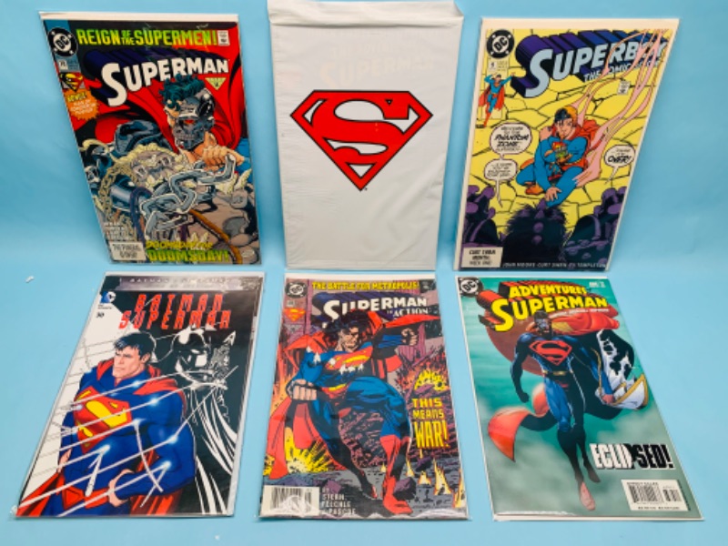 Photo 1 of 802787…6 Superman comics in plastic sleeves 