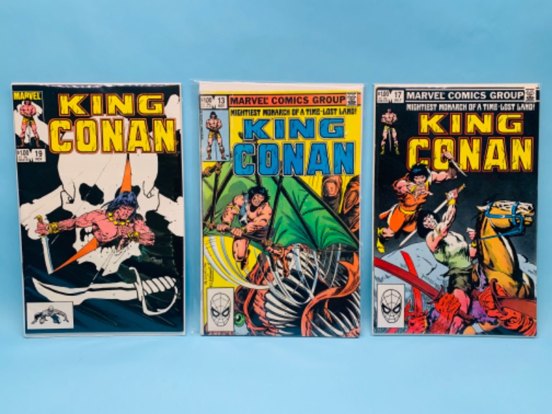 Photo 1 of 802789…3 vintage king Conan comics in plastic sleeves 