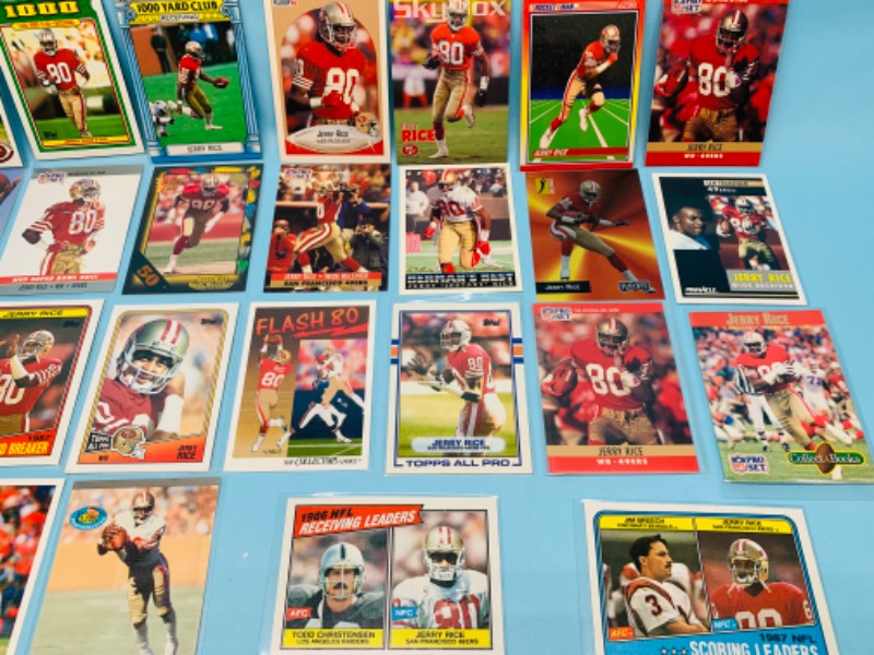 Photo 1 of 802798…26 Jerry rice trading cards in sleeves 