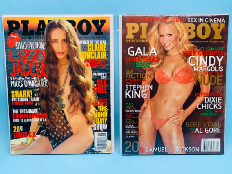 Photo 1 of 802801…adults only- 2 playboy magazines in plastic sleeves 