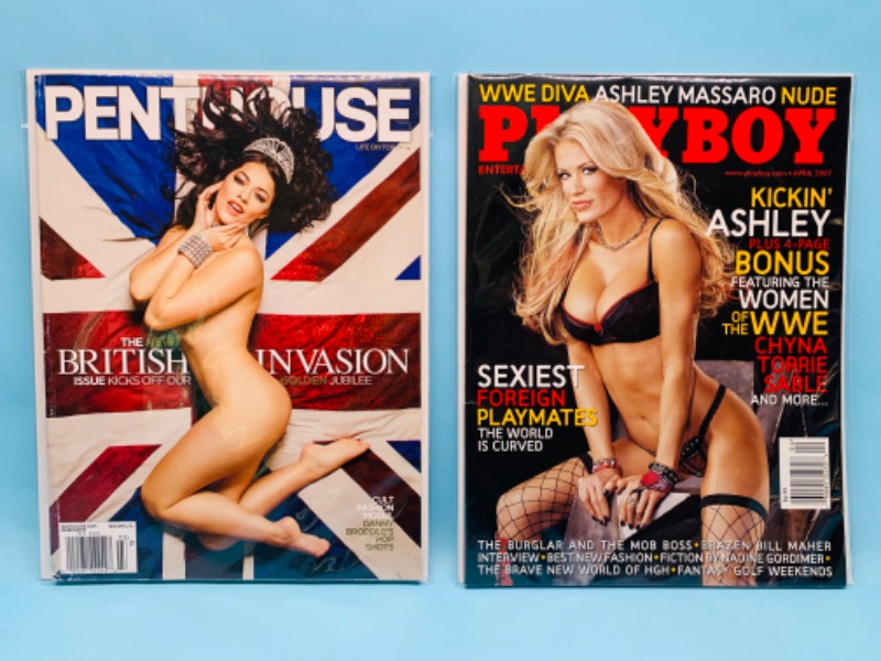 Photo 1 of 802802…adults only- playboy and penthouse magazines in plastic sleeves 
