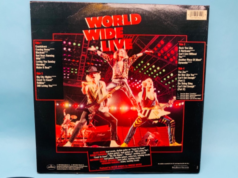 Photo 3 of 802807…great condition scorpions world wide live vinyl 2 record set in plastic sleeves covers and records in great condition for age 