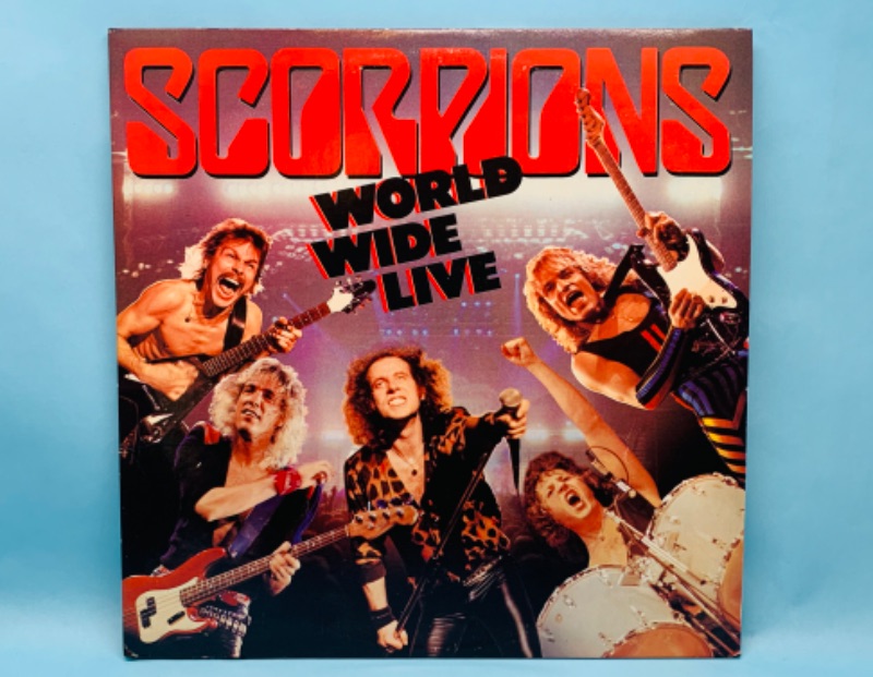 Photo 1 of 802807…great condition scorpions world wide live vinyl 2 record set in plastic sleeves covers and records in great condition for age 