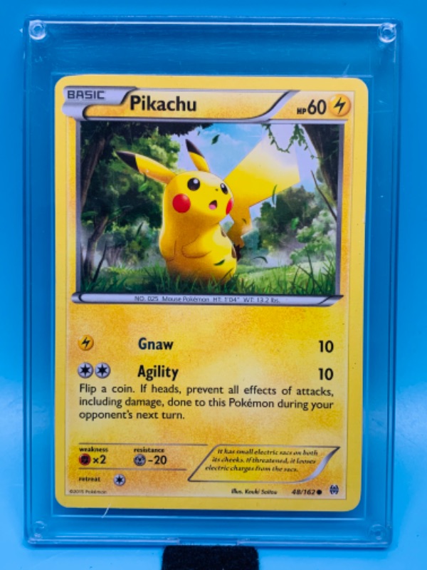 Photo 1 of 802818…Pokémon pikachu 48/162 card in hard plastic case 